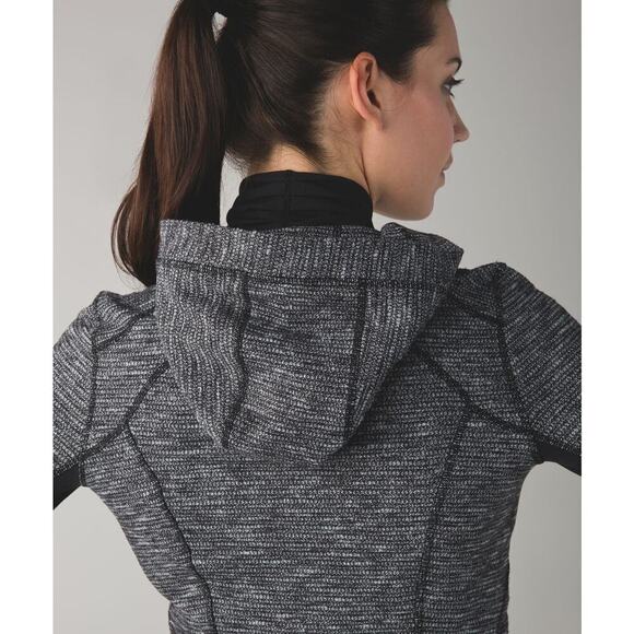 Lululemon Daily Practice Jacket Coco Pique Black White Rose Gold Zipper Size 8 - Picture 7 of 14